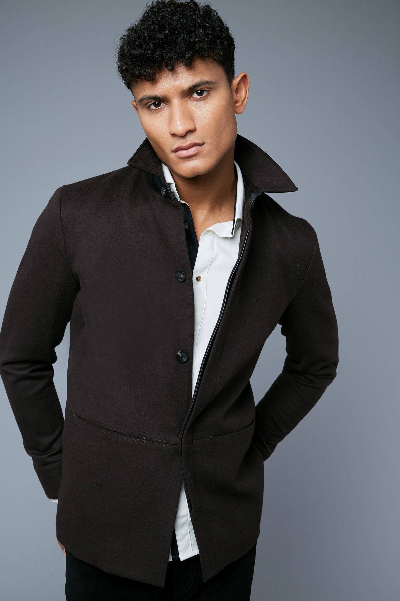 Mood View: Model Tre Boutilier wearing Téchin Jacket