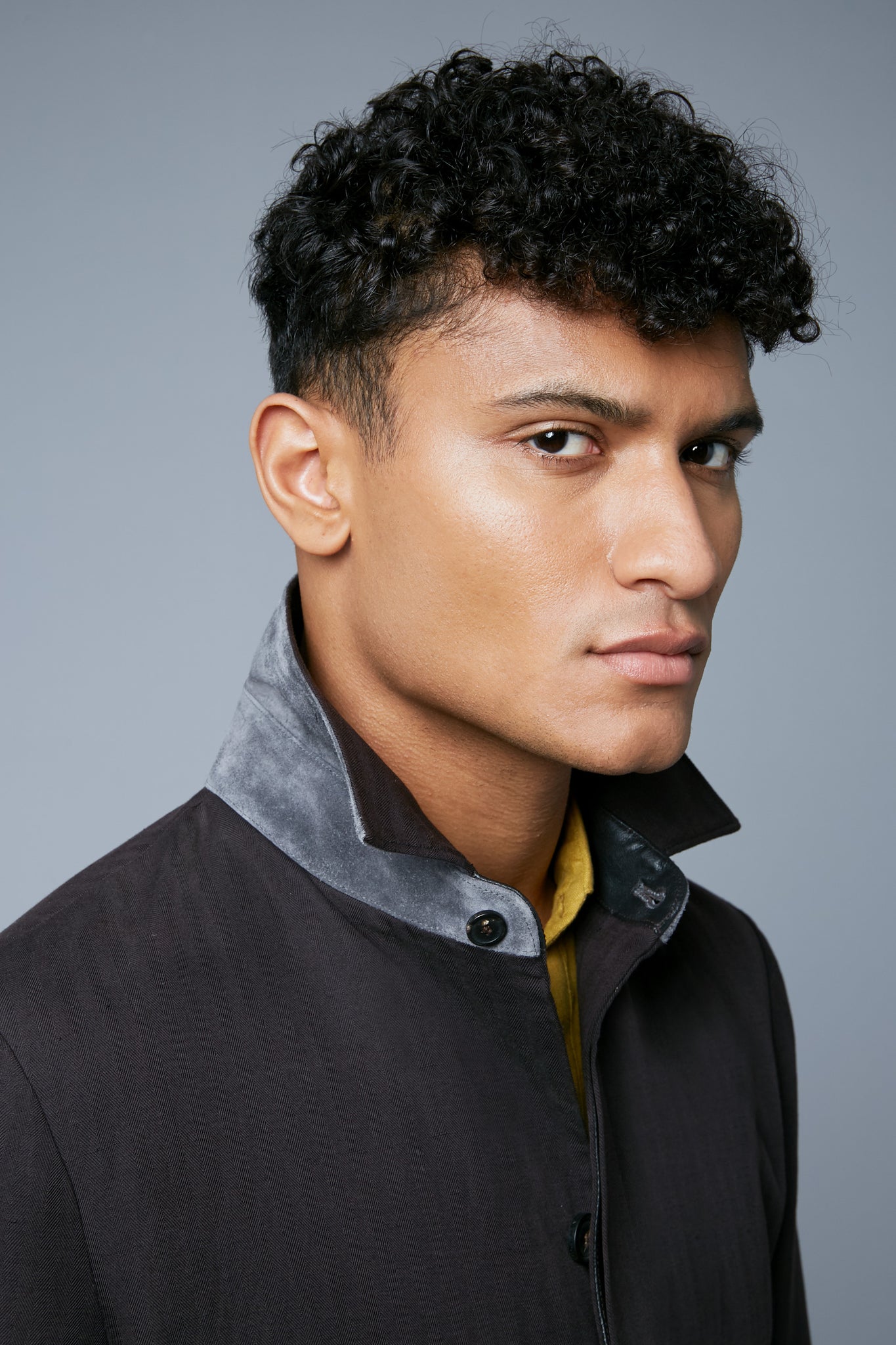 Detail View: Model Tre Boutilier wearing Half Lined Téchin Jacket