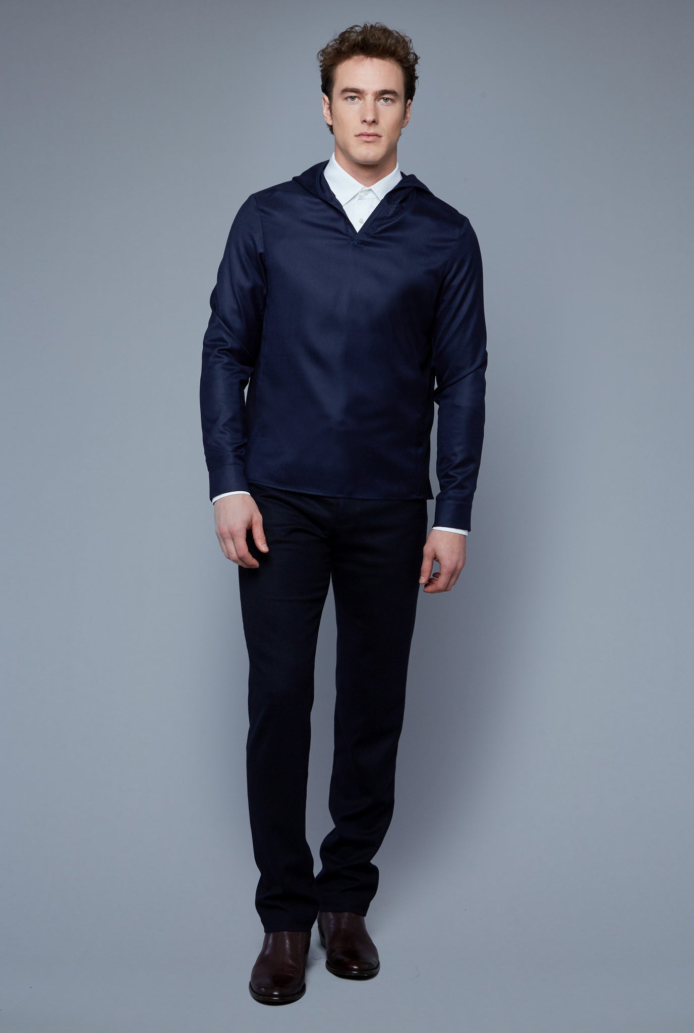 Woven Hoodie | Navy