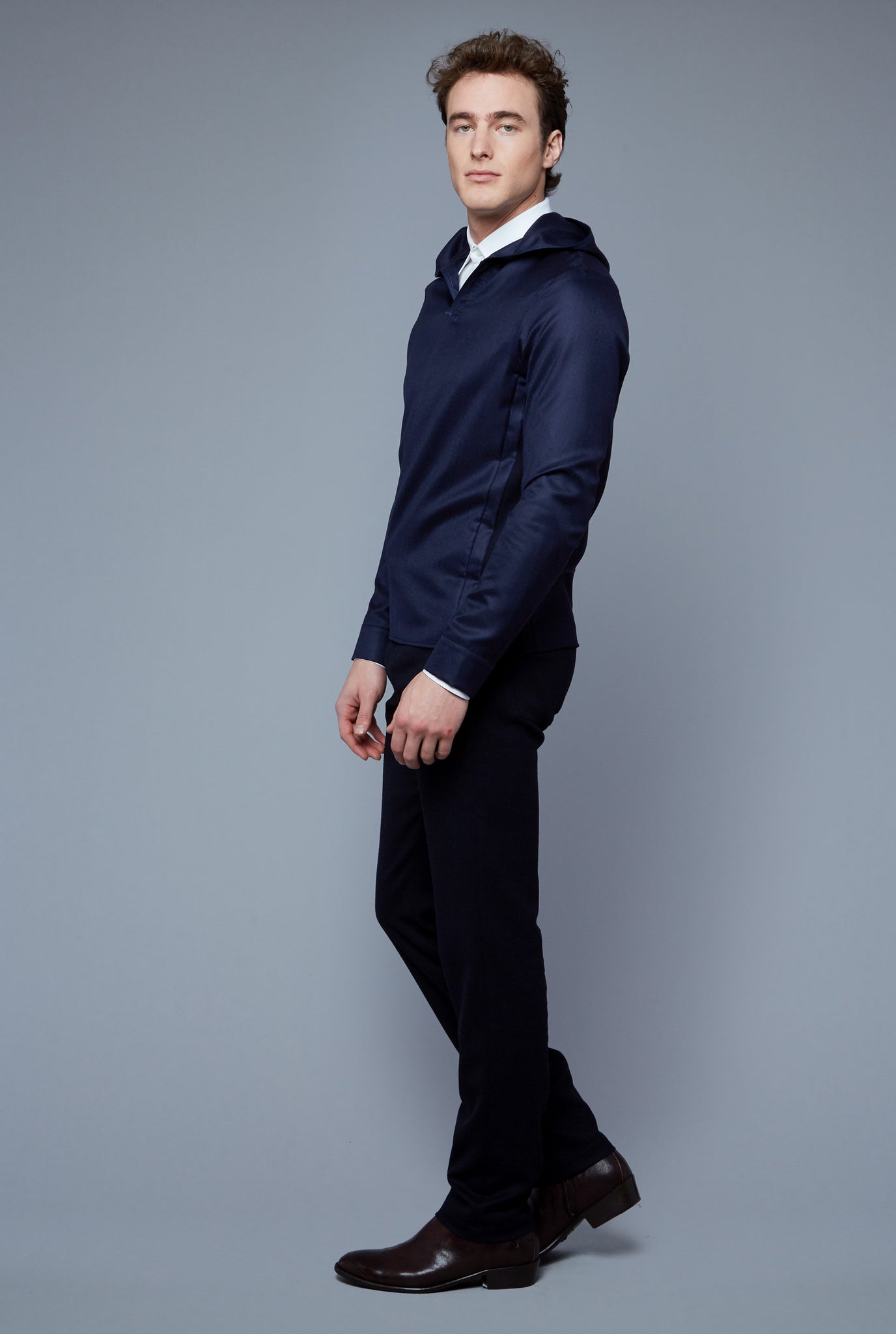 Woven Hoodie | Navy