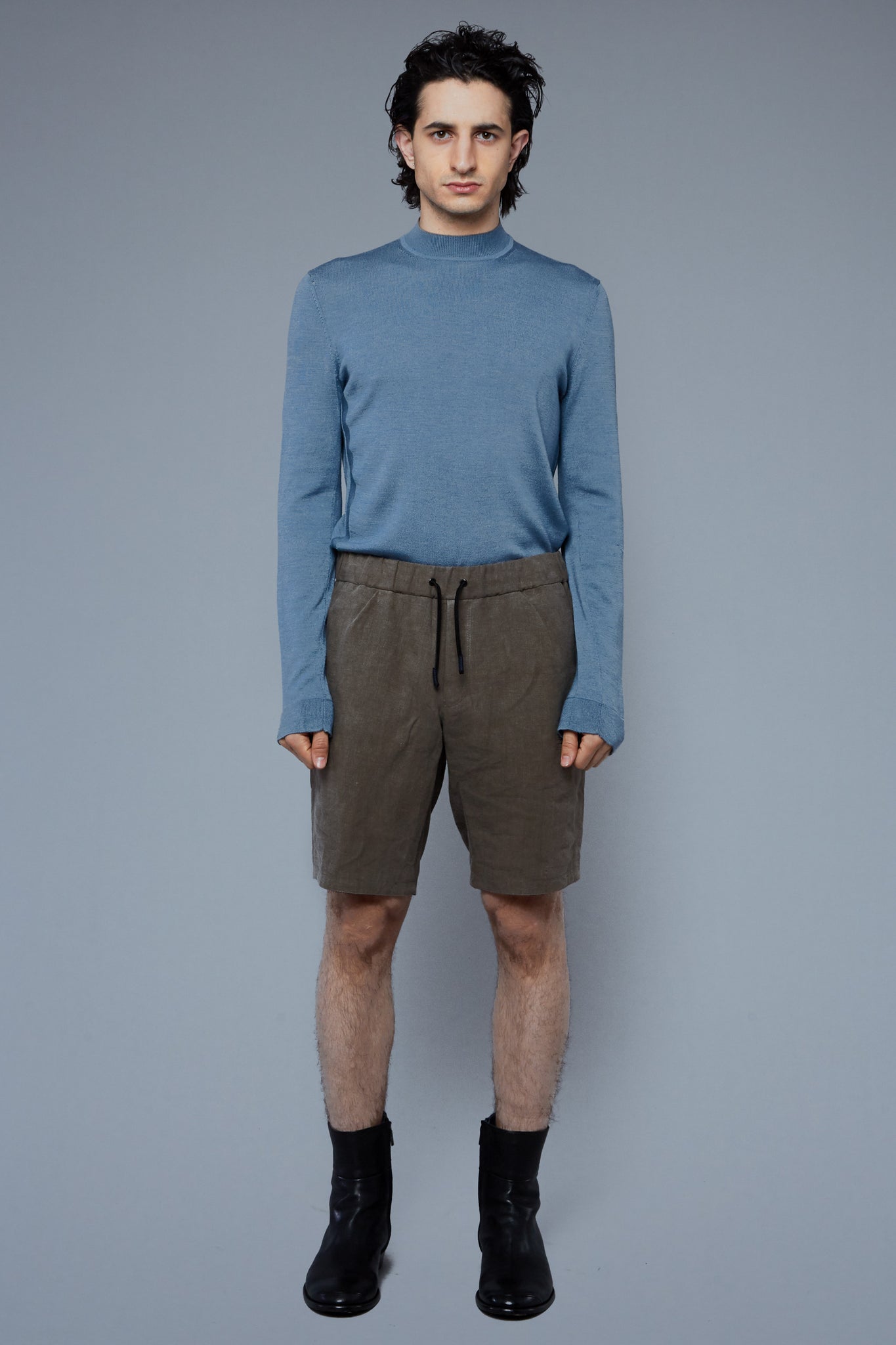 Front View: Model Asher wearing Lounge Shorts
