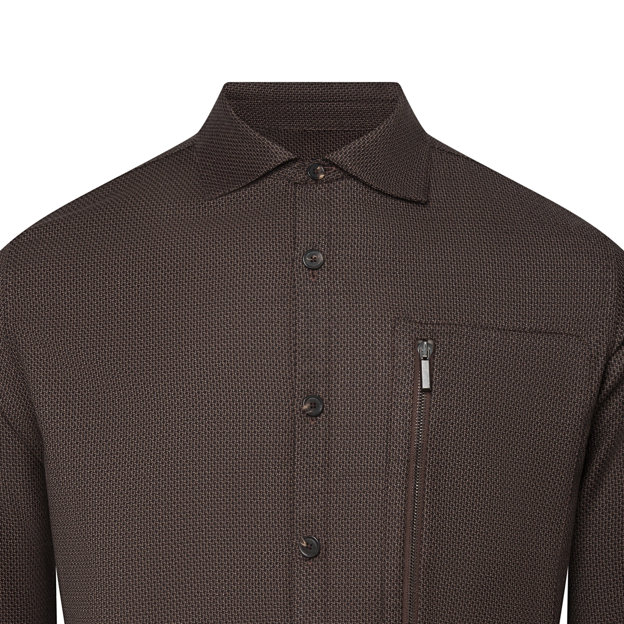 Wool Jacquard Overshirt | Olive