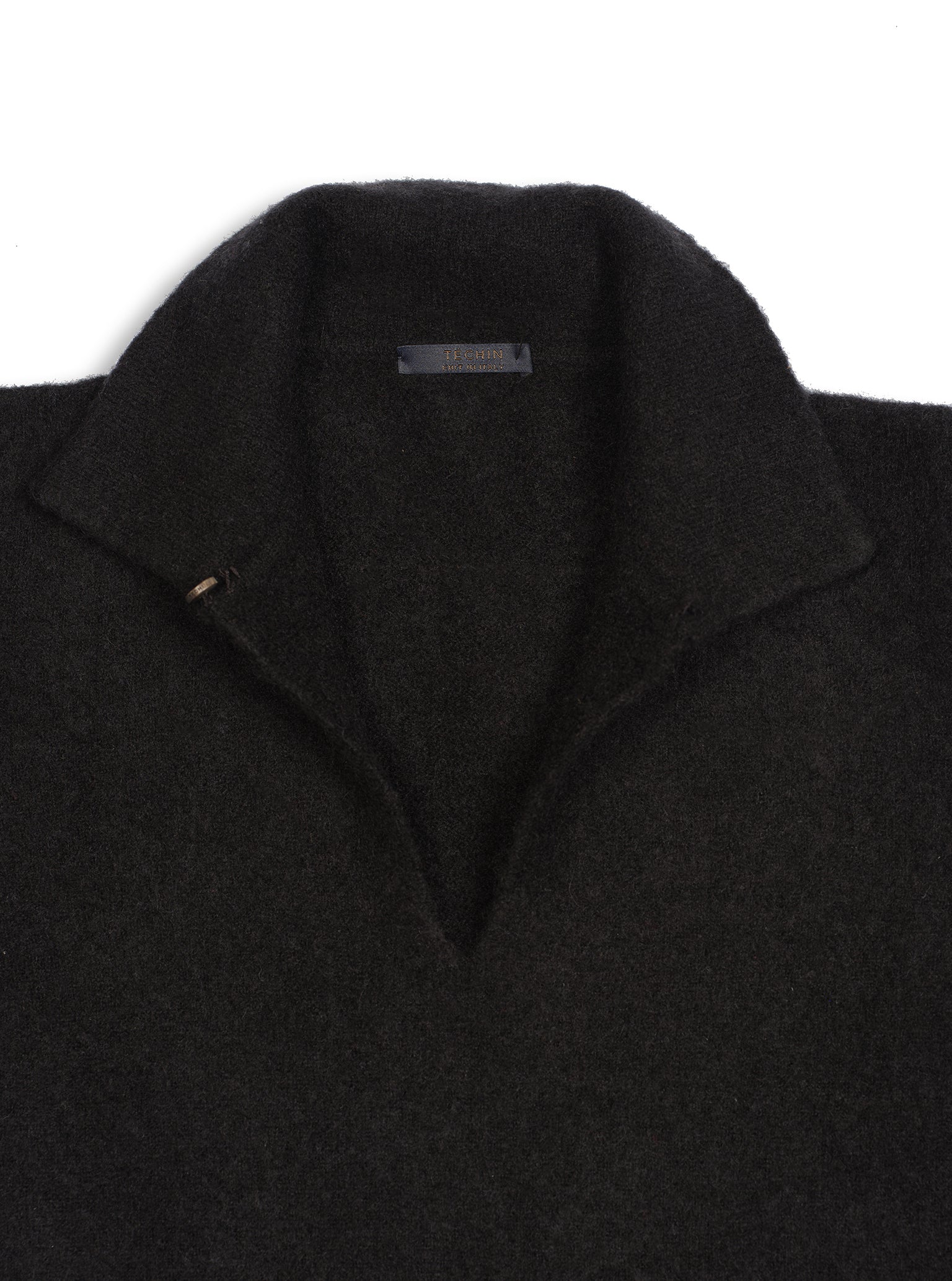 Black Cashmere Luxury Boucle Polo For Men | Techin.com – Téchin
