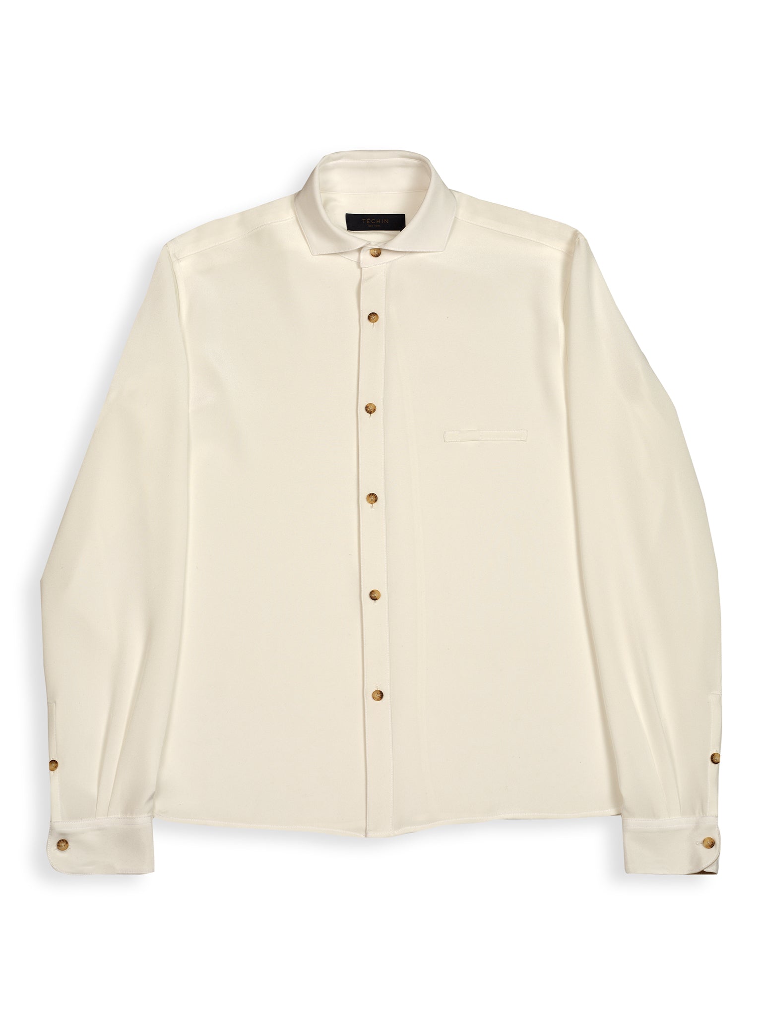 ◇KHAKIPOINT◇ Ribbed Button Tshirt ivory Women's Everyday Shirt in Calico | Brochu Walker
