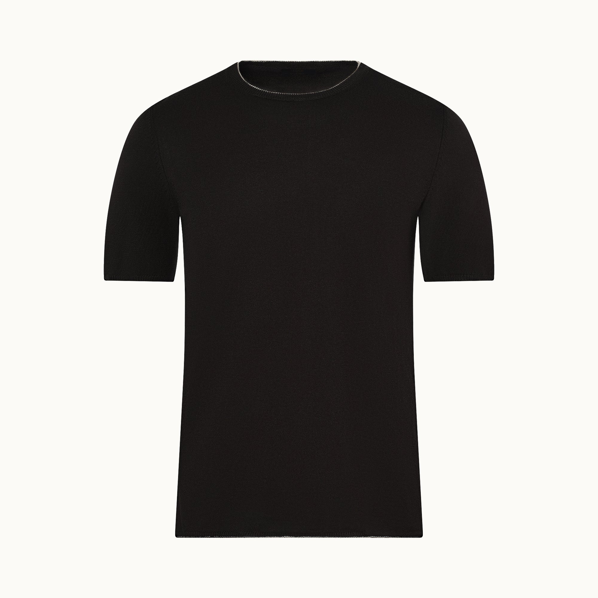 Cotton Sweater Tee Shortsleeve Black