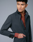 Mood View: Model Tre Boutilier wearing Half Lined Téchin Jacket