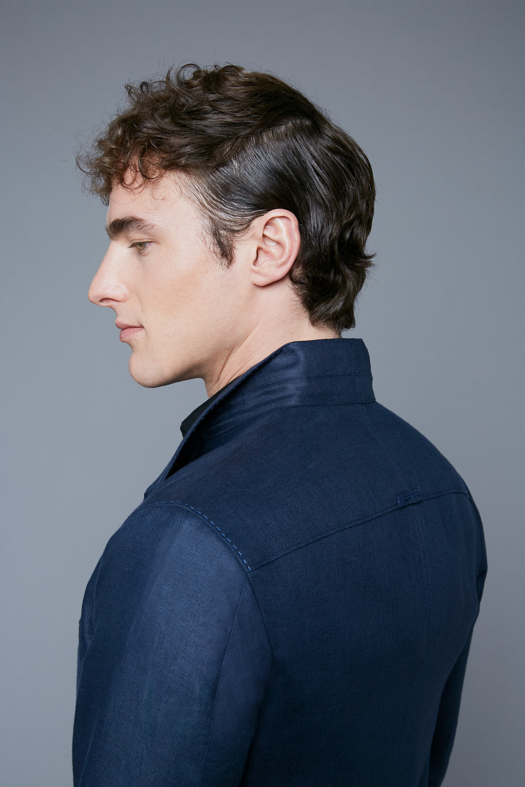 Detail View: Model Hans Weiner wearing Architect's Jacket