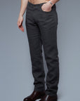 Three Quarter View: Model Hans Weiner wearing Linen 5 Pocket Pants